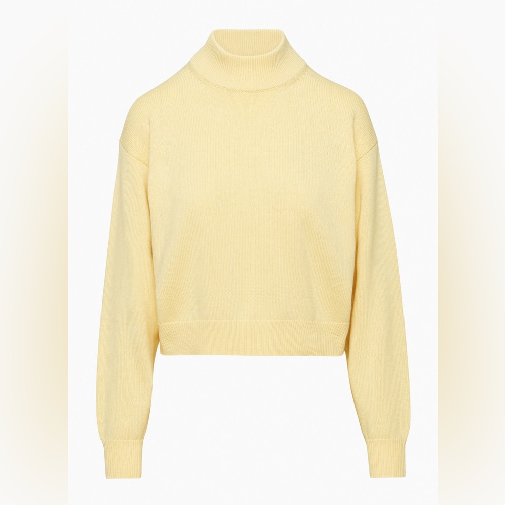 Aritzia Wilfred Free Harper Sweater - Yellow Merino Wool and Cotton Turtleneck